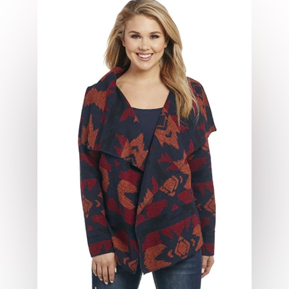 Cripple Creek Navajo Open Front Blanket Wrap Jacket Western Ranch Cozy